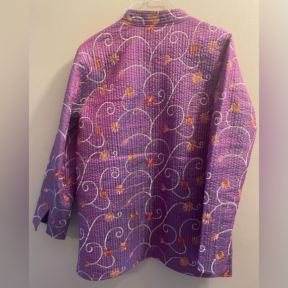 Vintage Handmade Women’s Reversible Purple & Black Jacket Hand Crafted - XL - Picture 9 of 10